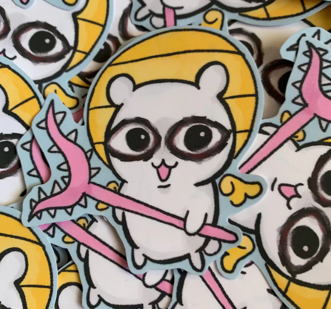 scary face chiikawa stickers