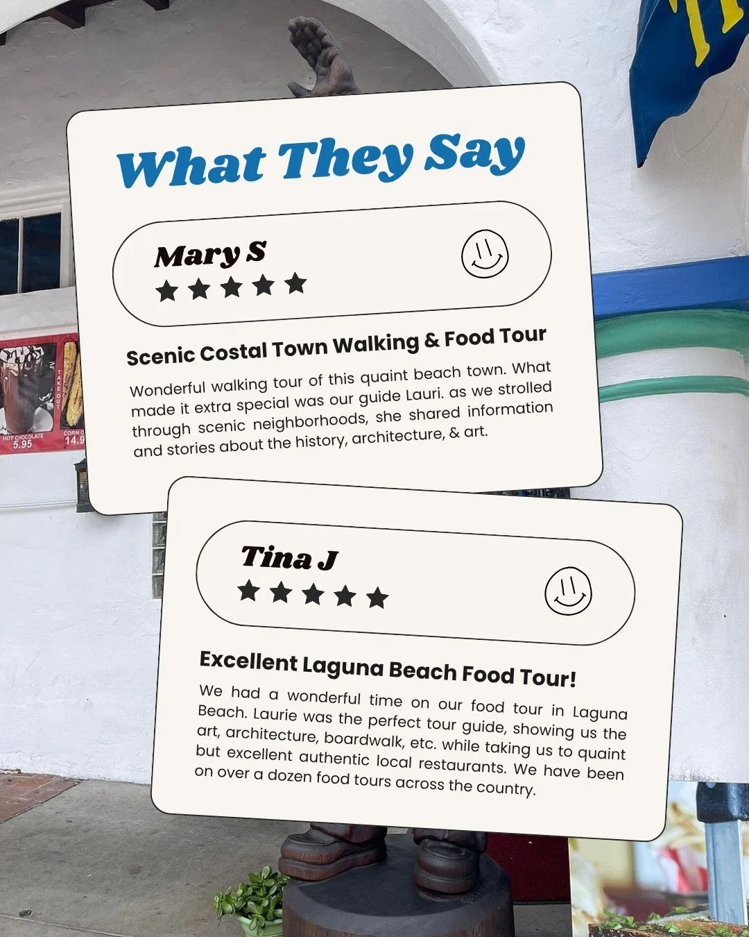 A food tour can be a delicious way to see a city, but the stories are what make the experience unforgettable. 🌊🍴

We love showing guests a different side of Laguna Beach through its local food, colorful art, unique architecture, and beautiful coast