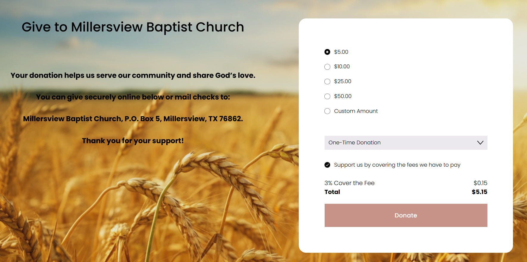 &nbsp;Online Giving Now Available! 