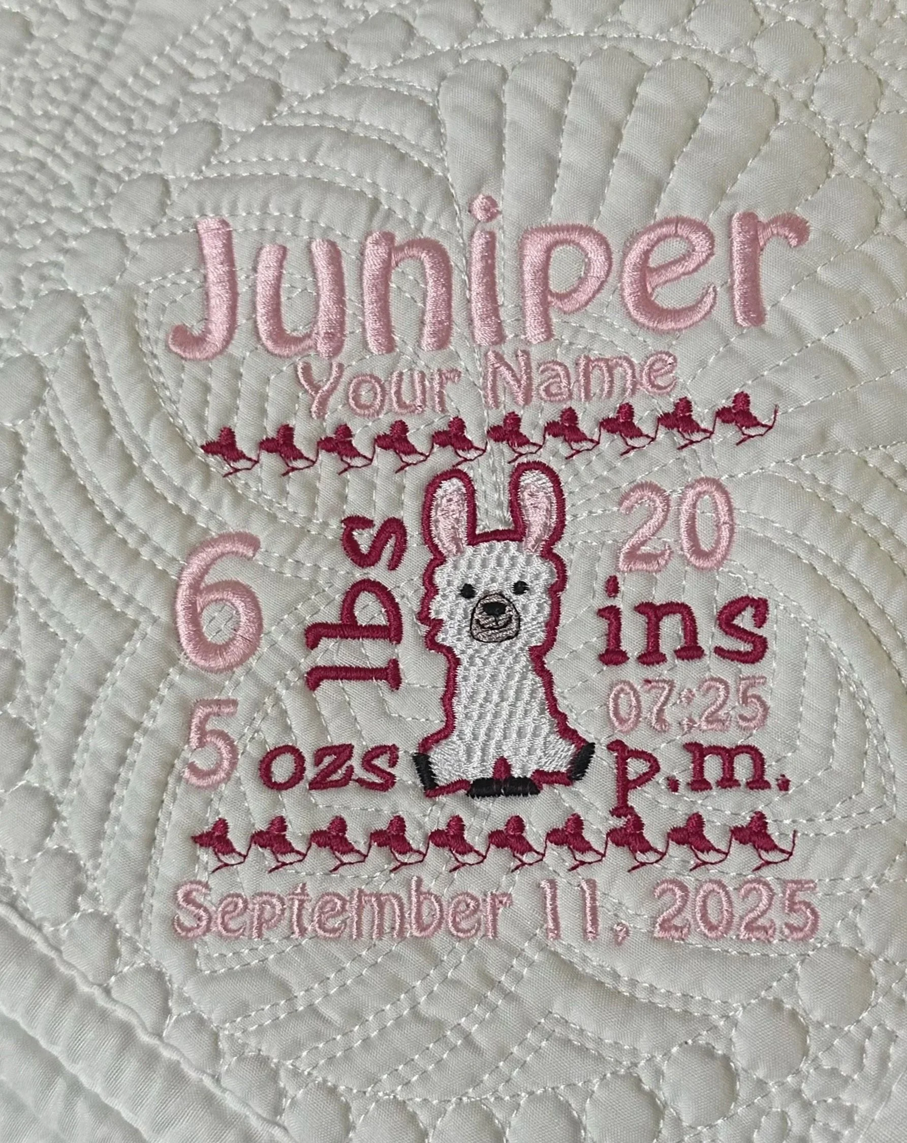 Birth Announcement Quilt Juniper