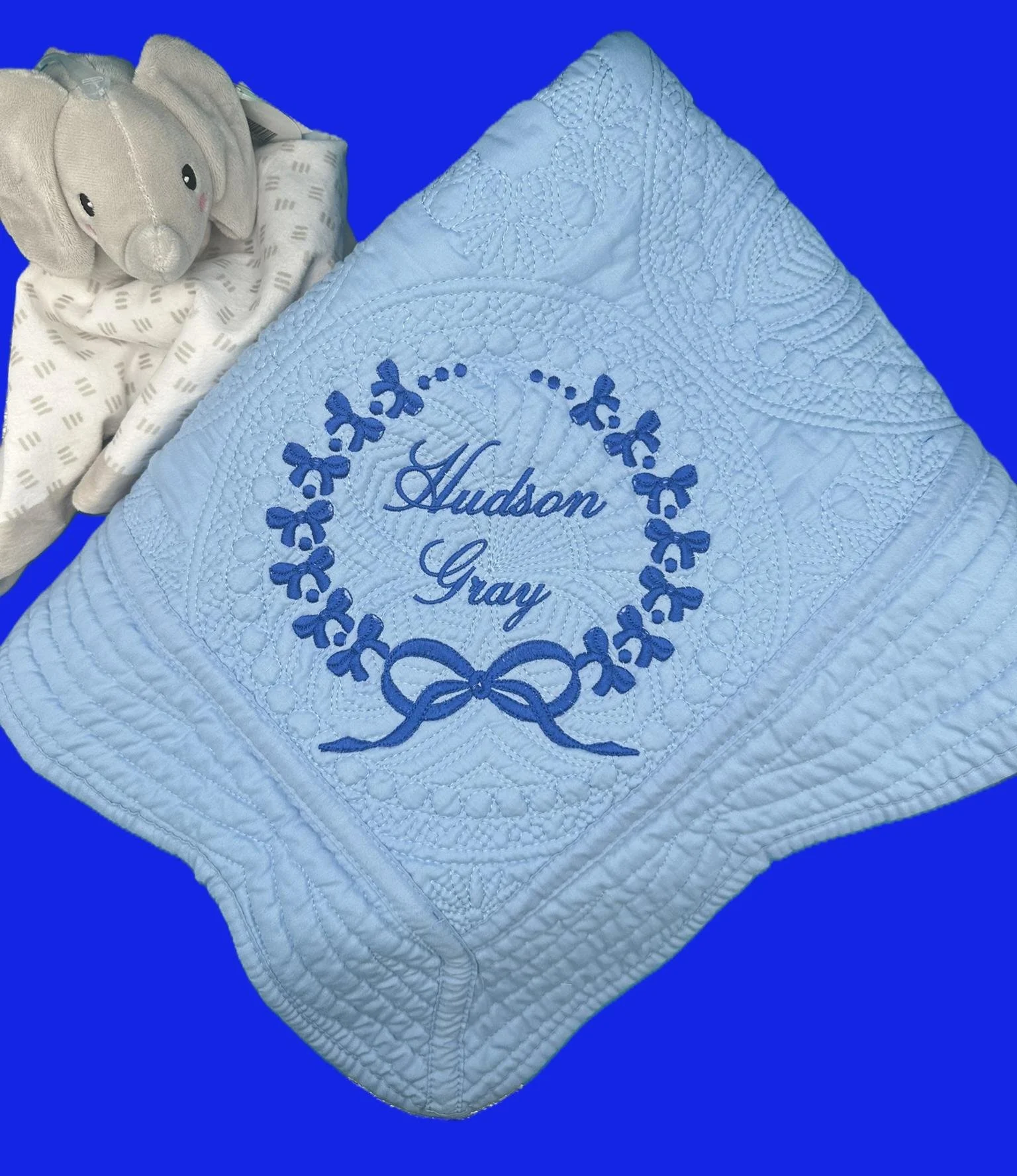 Birth Announcement Quilt Hudson Gray