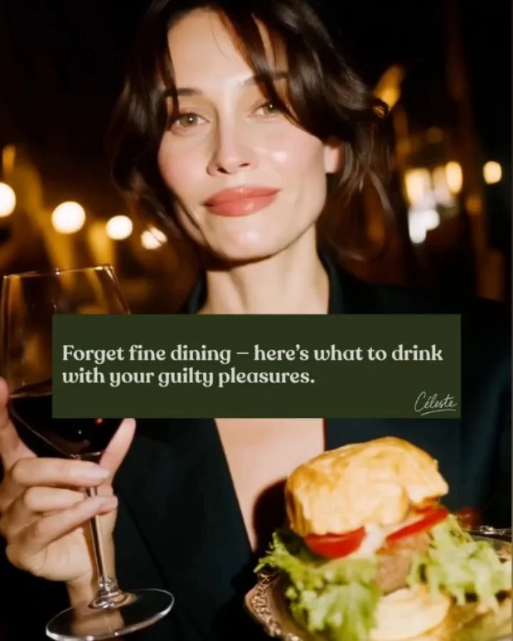 Forget fine dining, darling &mdash; this is real British luxury. 🥂 Seven guilty pleasures, perfectly paired:
🧀 Cheesy Pasta &rarr; Oaked Chardonnay
🍕 Pizza &rarr; Lambrusco
🍗 Sunday Roast &rarr; Rioja Reserva
🍛 Curry &rarr; Off-Dry Riesling
🐟 F