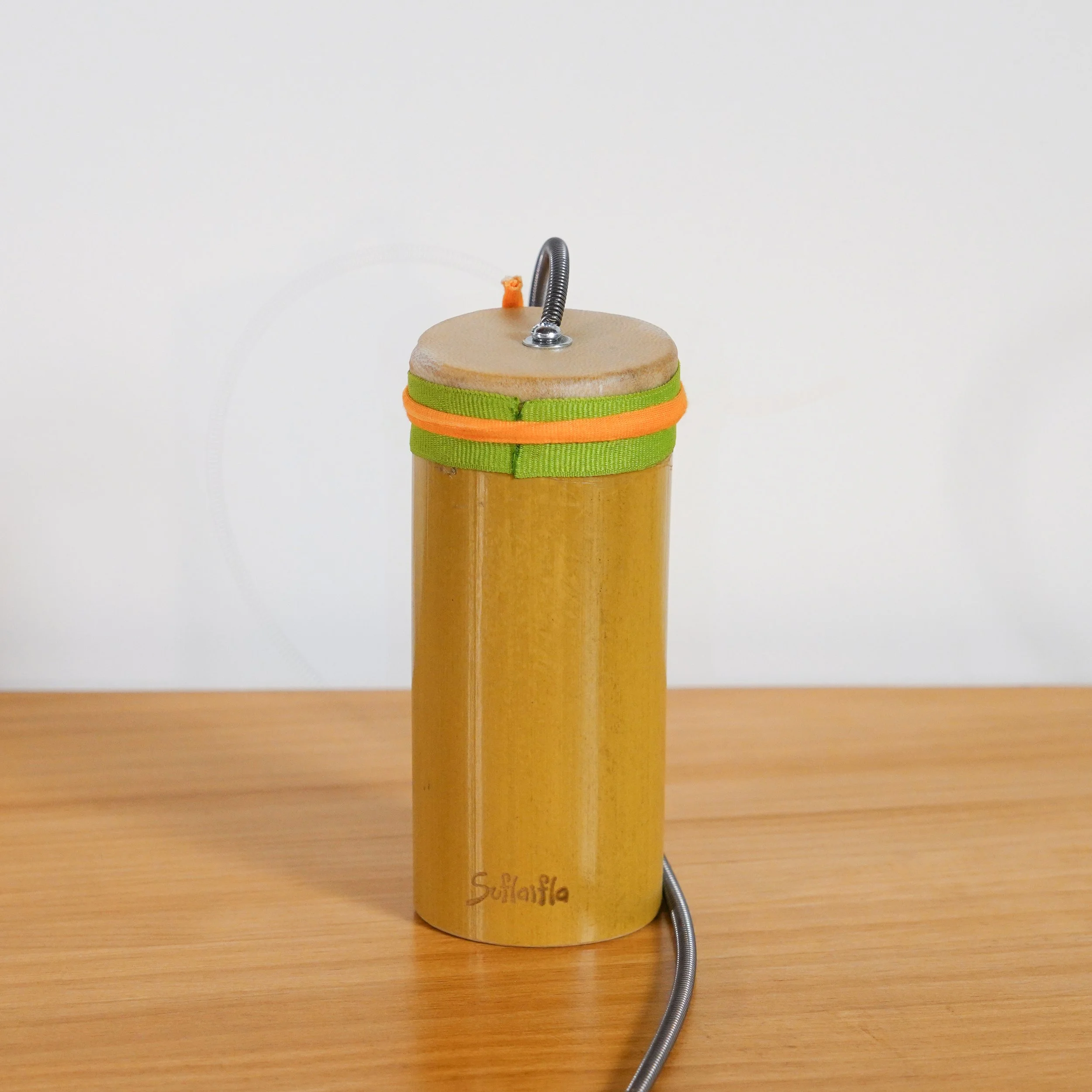 tambor trueno pequeño de bambu suflaifla instrumento sonoro artesanal