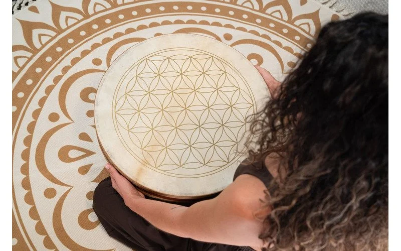 Wave Drum “Flower of Life” · 20" · Piel de Cabra