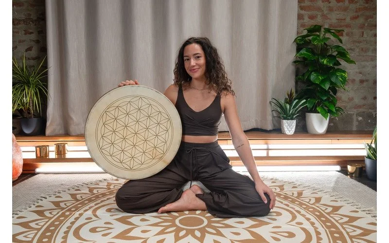 wave drum utilizado en meditación y paisajes sonoros relajantes