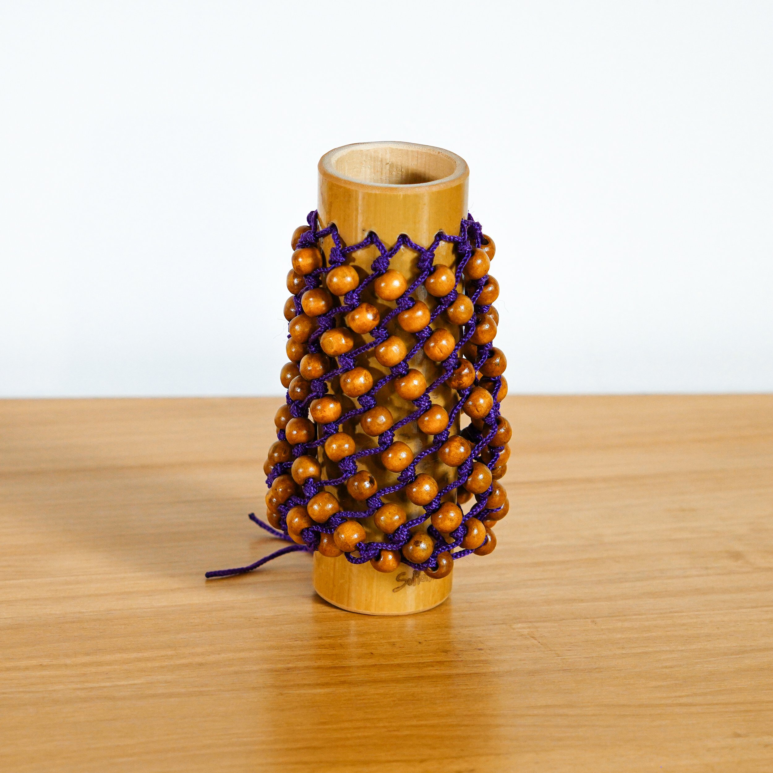 shekere mediano de bambu suflaifla instrumento de percusion artesanal