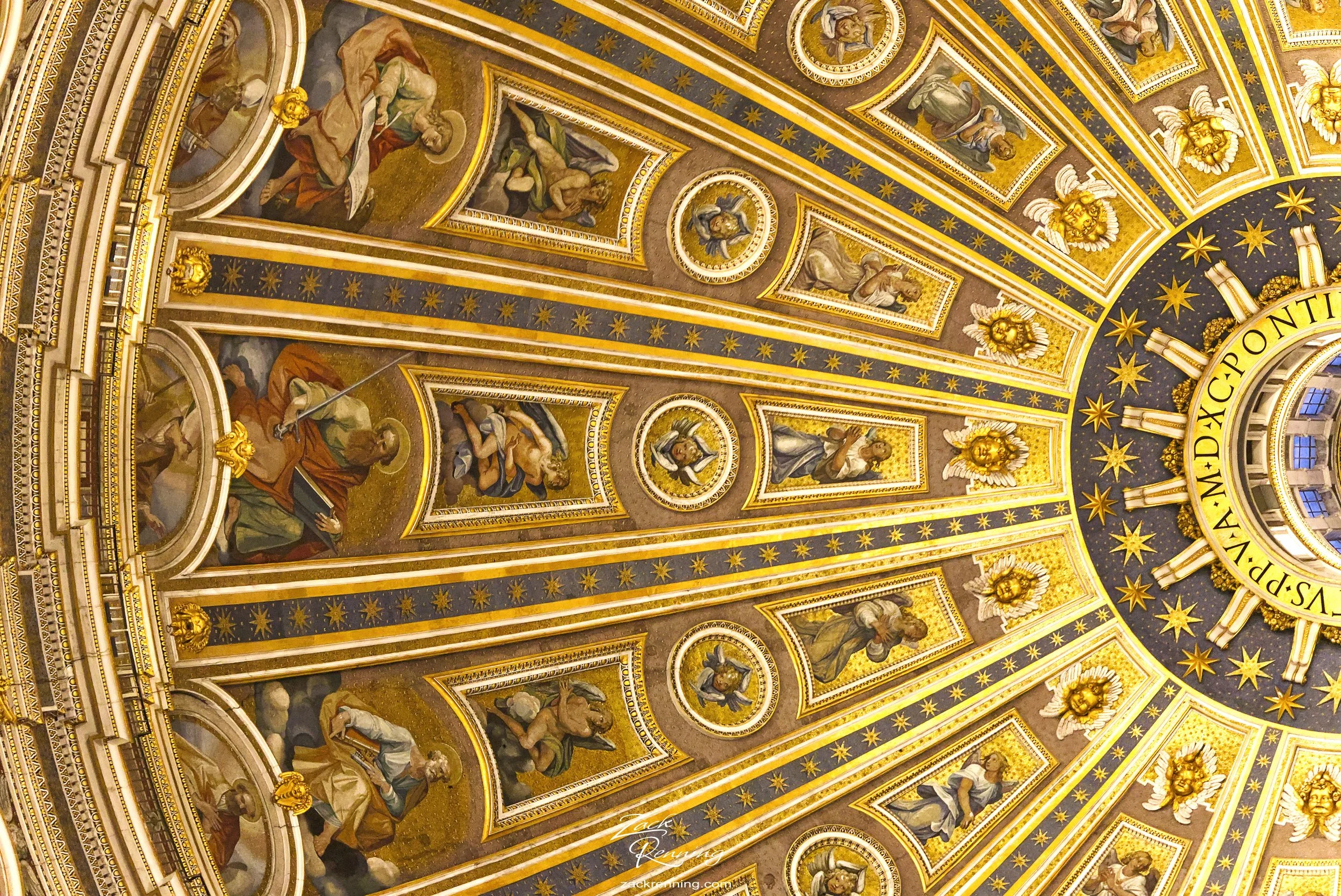 A portion of the main dome in St. Peter's Basilica