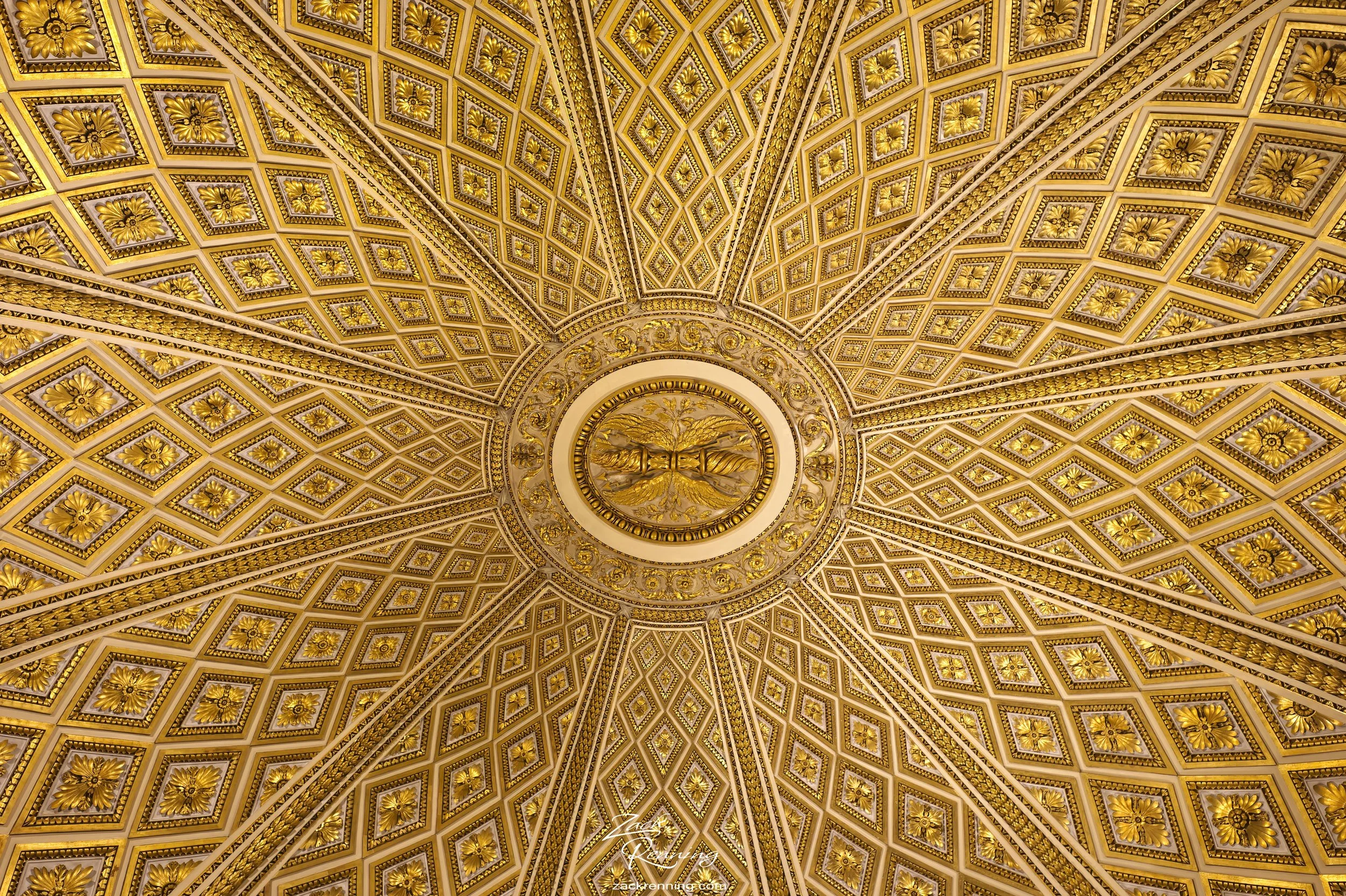 This is a ceiling of a room in the Uffizi Galleries Art Museum