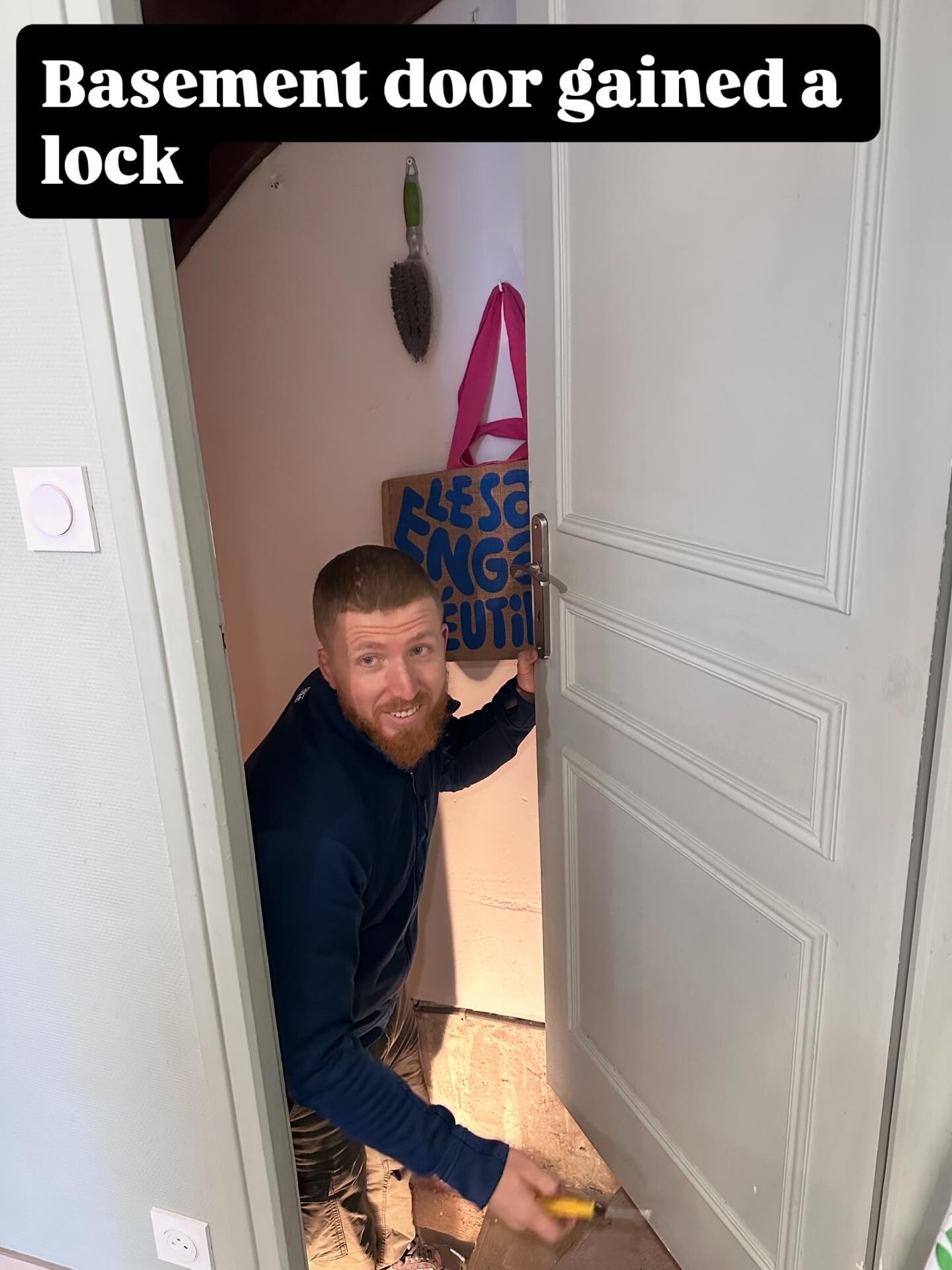 preparing secure storage in our AirBnb holiday rental