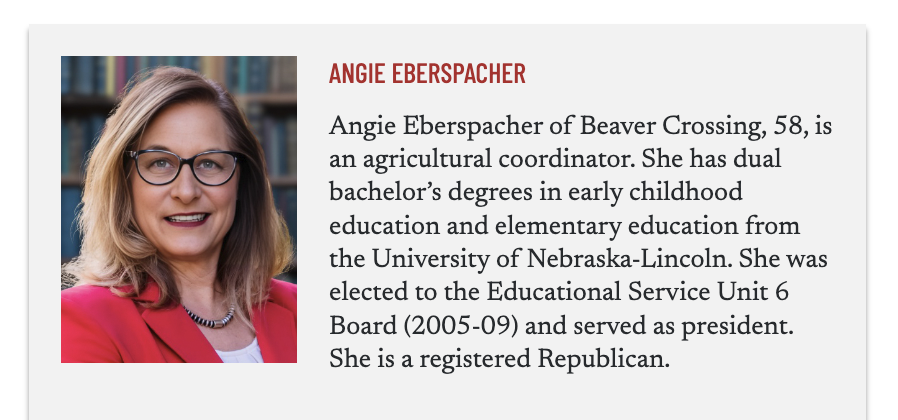 Nebraska Examiner -State Board of Education, District 5 - Reason for Running, Priorities, Board Priorities, Partisanship, Local Issues, Office Role