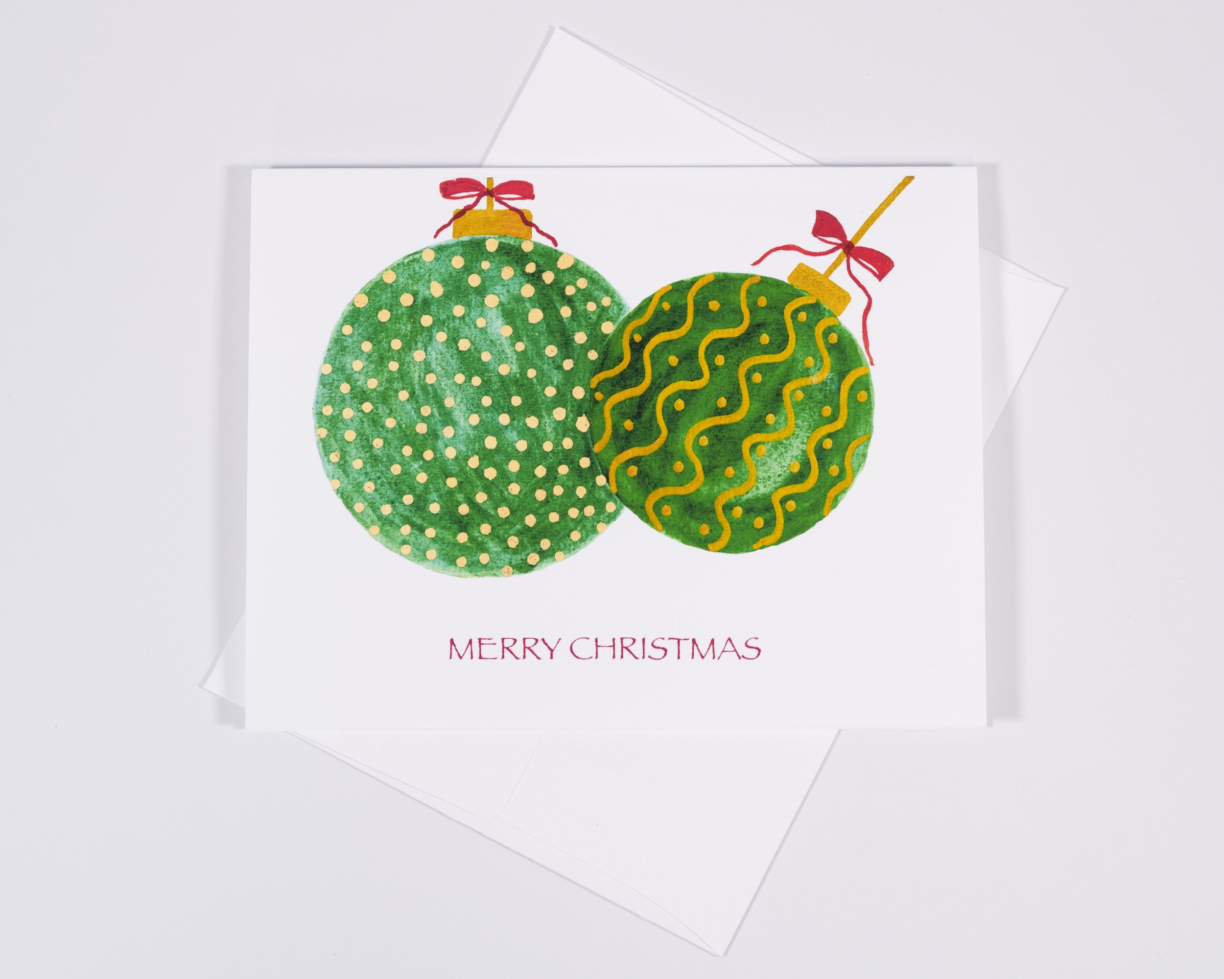 CHRISTMAS CARDS / Two Green Balls