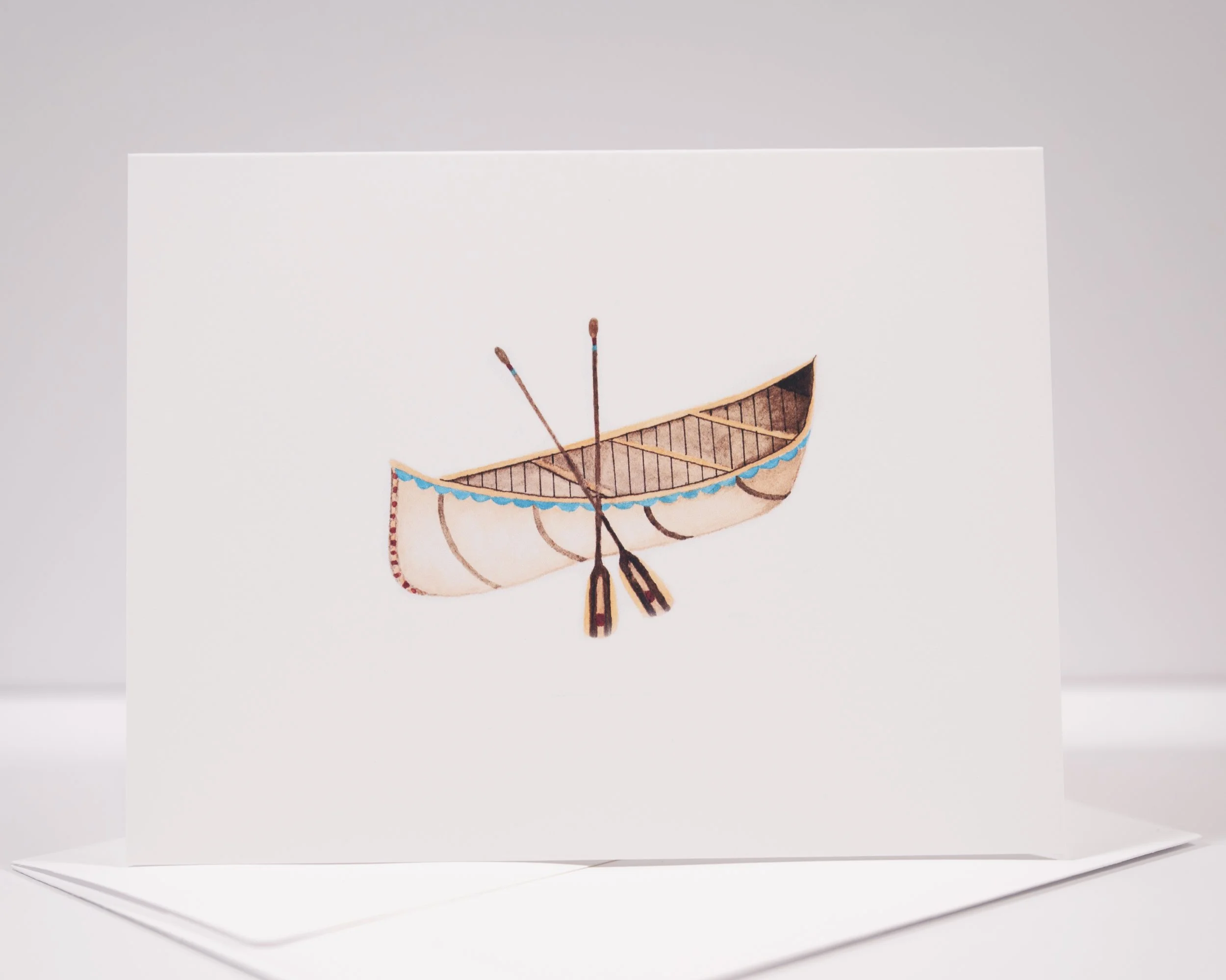 Rustic Canoe Watercolor Greeting Card
