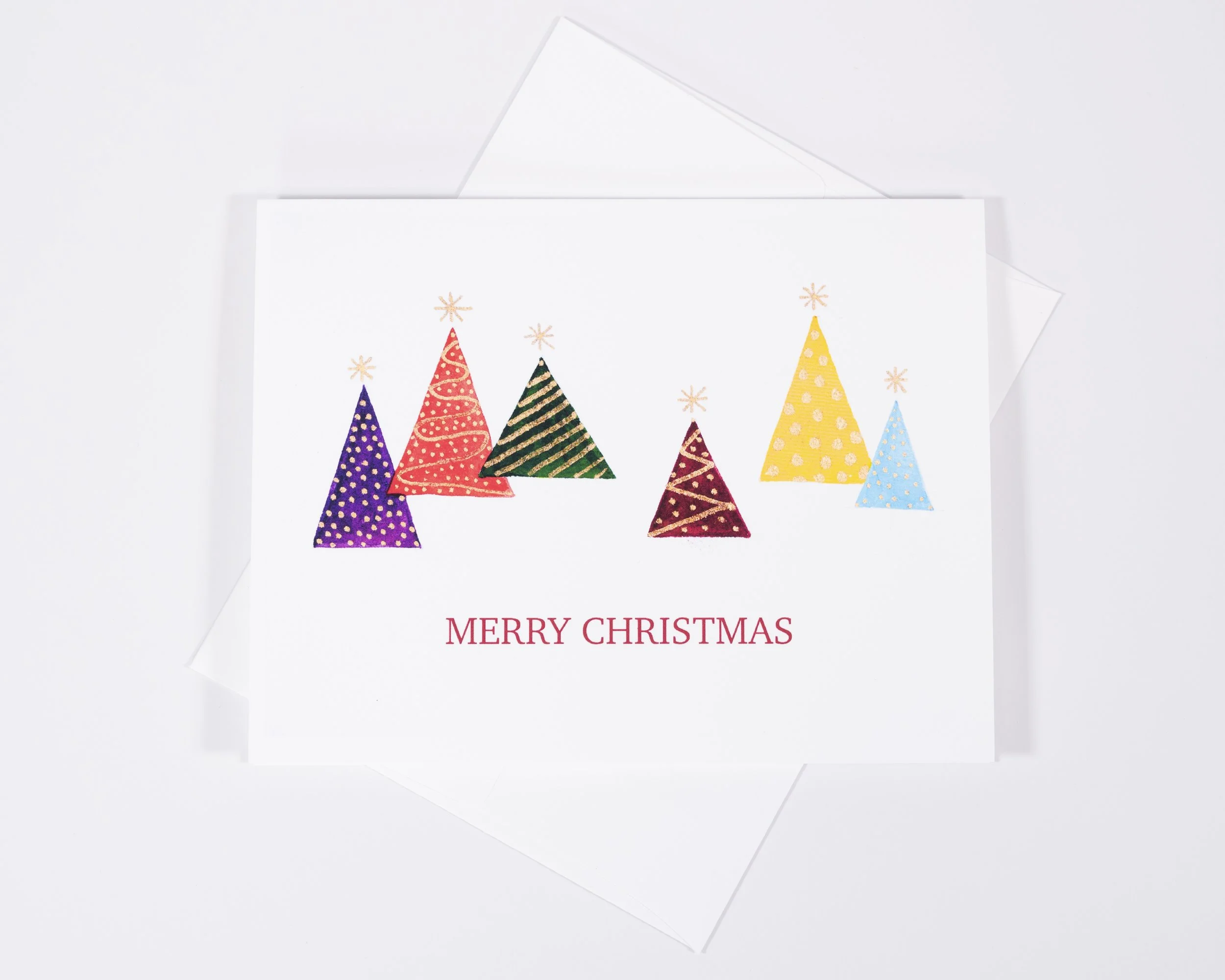 CHRISTMAS CARD /Six Christmas Trees