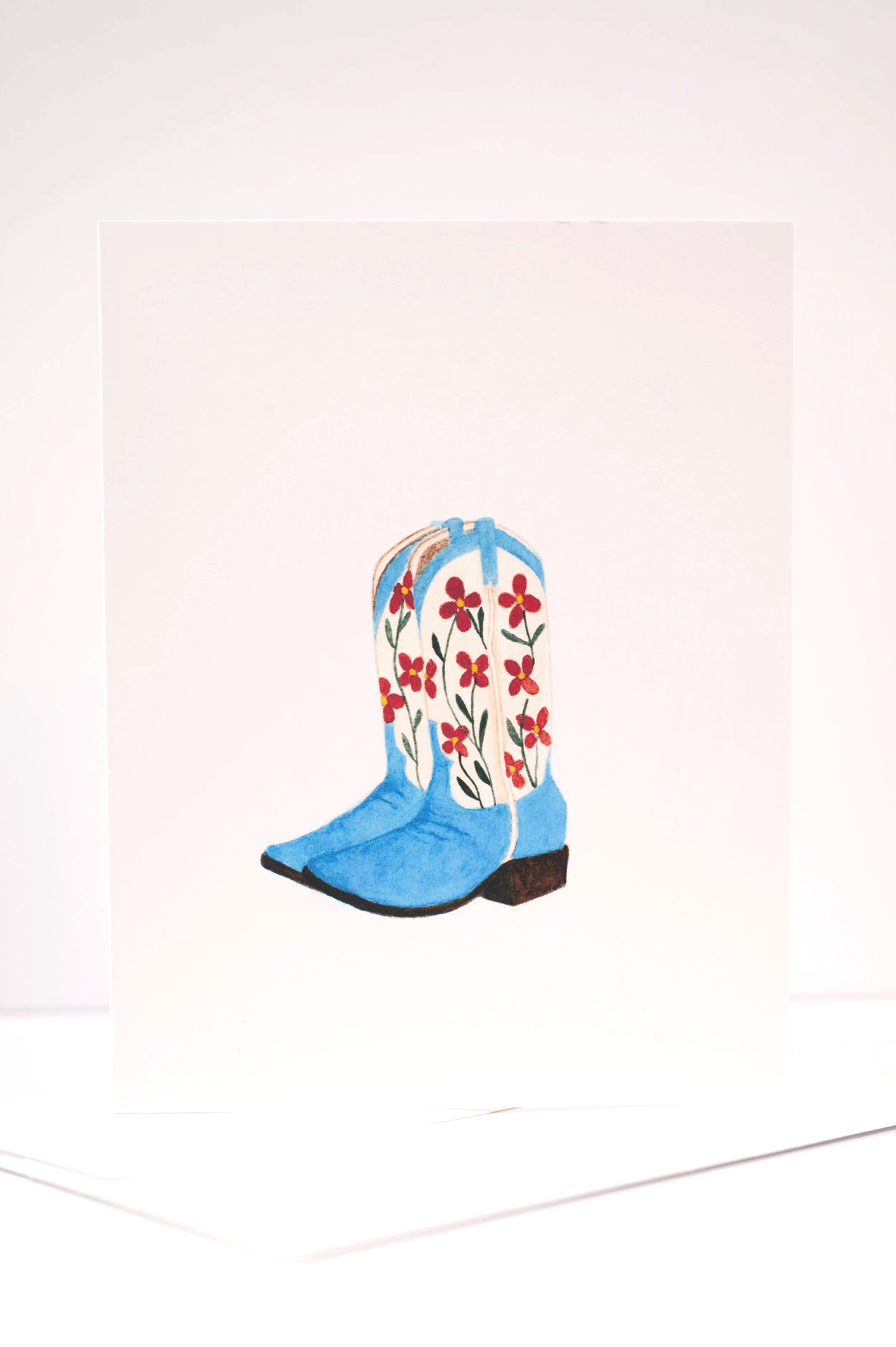 Blue Cowboy Boots Greeting Card
