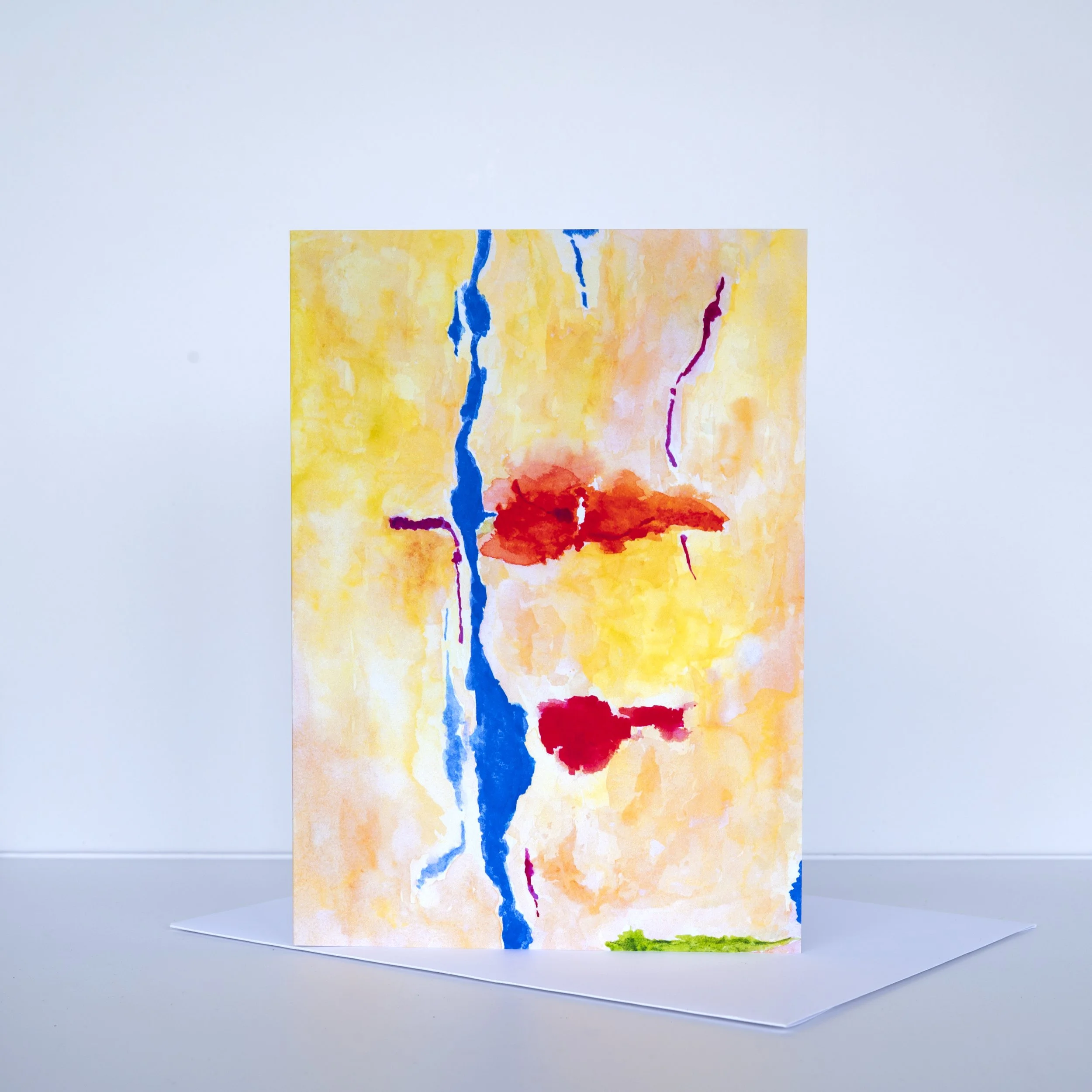 GREETING CARD / Majorca Abstract Watercolor Notecard