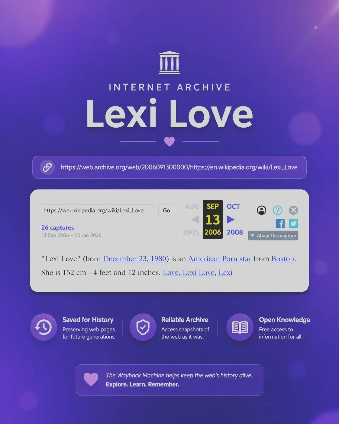🔥 Happy Fun Facts Friday, babes! 
Did you know that I, Lexi Love, had a @Wikipedia page back in 2006?! https://web.archive.org/web/20060913000000/https://en.wikipedia.org/wiki/Lexi_Love

In 2018, after years of persistent requests, I had my Lexi Lov