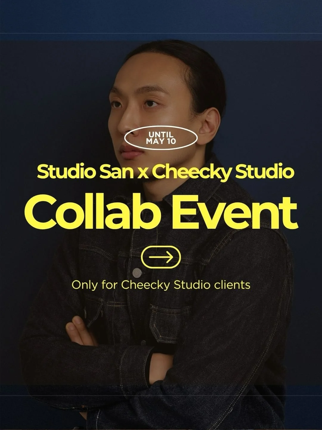 STUDIO SAN &times; CHEECKY STUDIO

A special collaboration between two studios, just a 30s walk apart.

Until 10 May, Cheecky Studio clients can access exclusive discounted packages at Stuido San.

From guided shooting to natural retouching, we help 