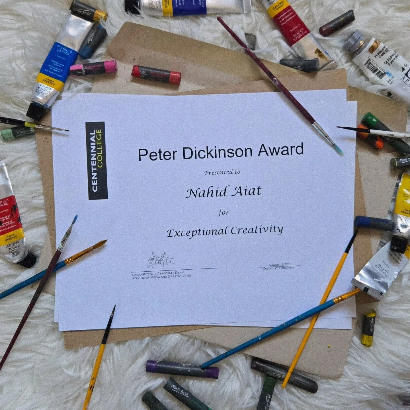 A small reminder of a short step in a long journey.

Thank you to #centennialcollege and the School of Media and Creative Arts for the support and encouragement.