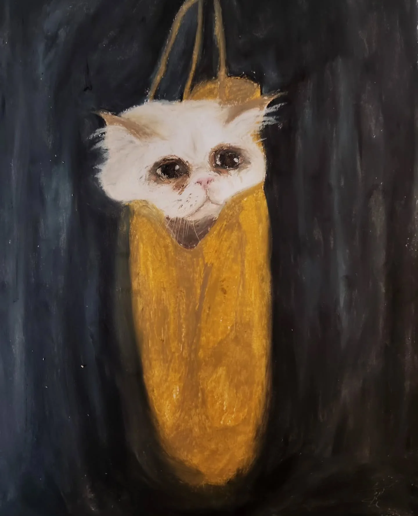 "The sadness in her eyes"

#painting 
#art 
#petlovers 
#artistsoninstagram
#oilpastel