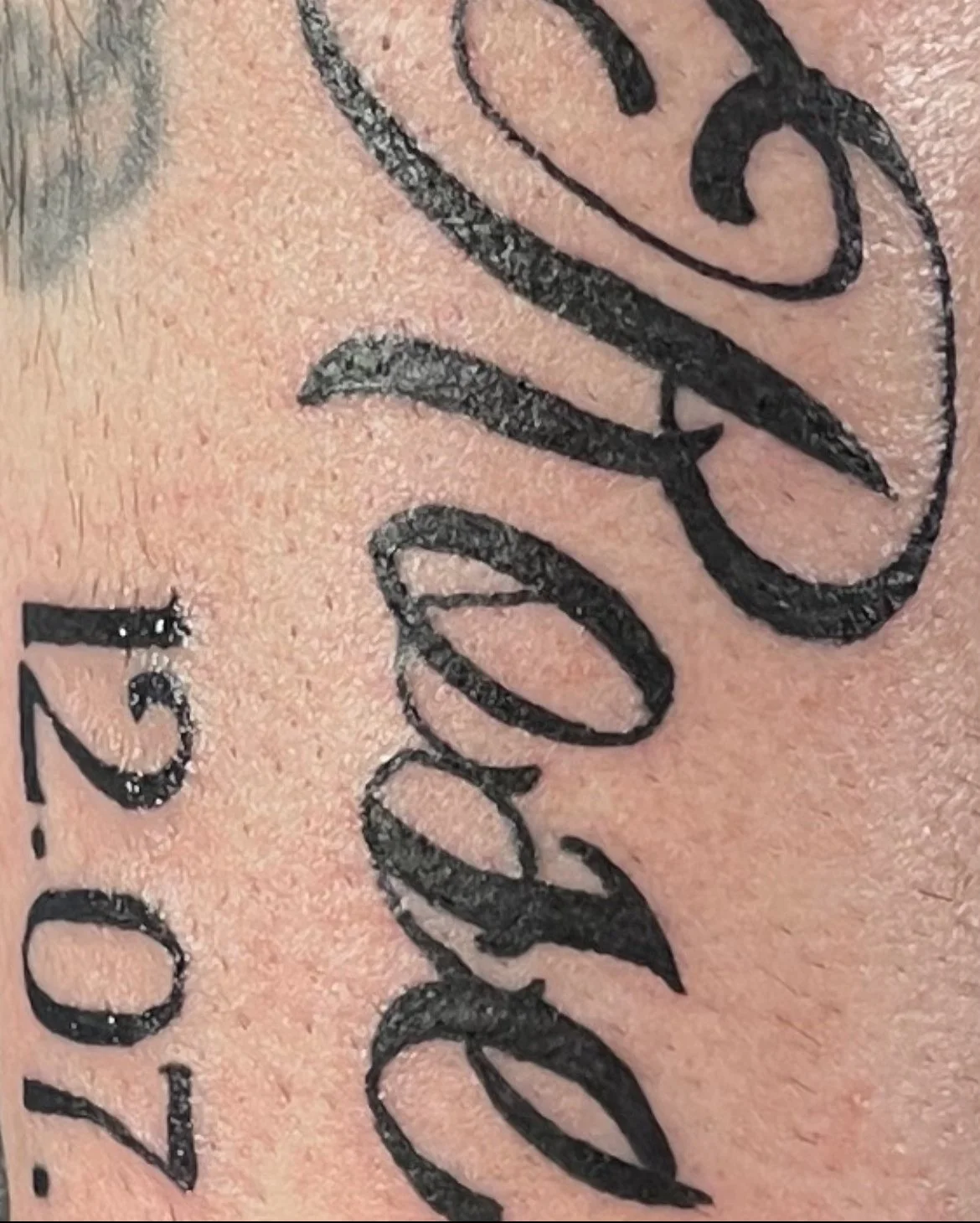 Close up Name & Date