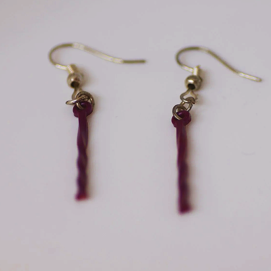 Purple Spiral Earrings