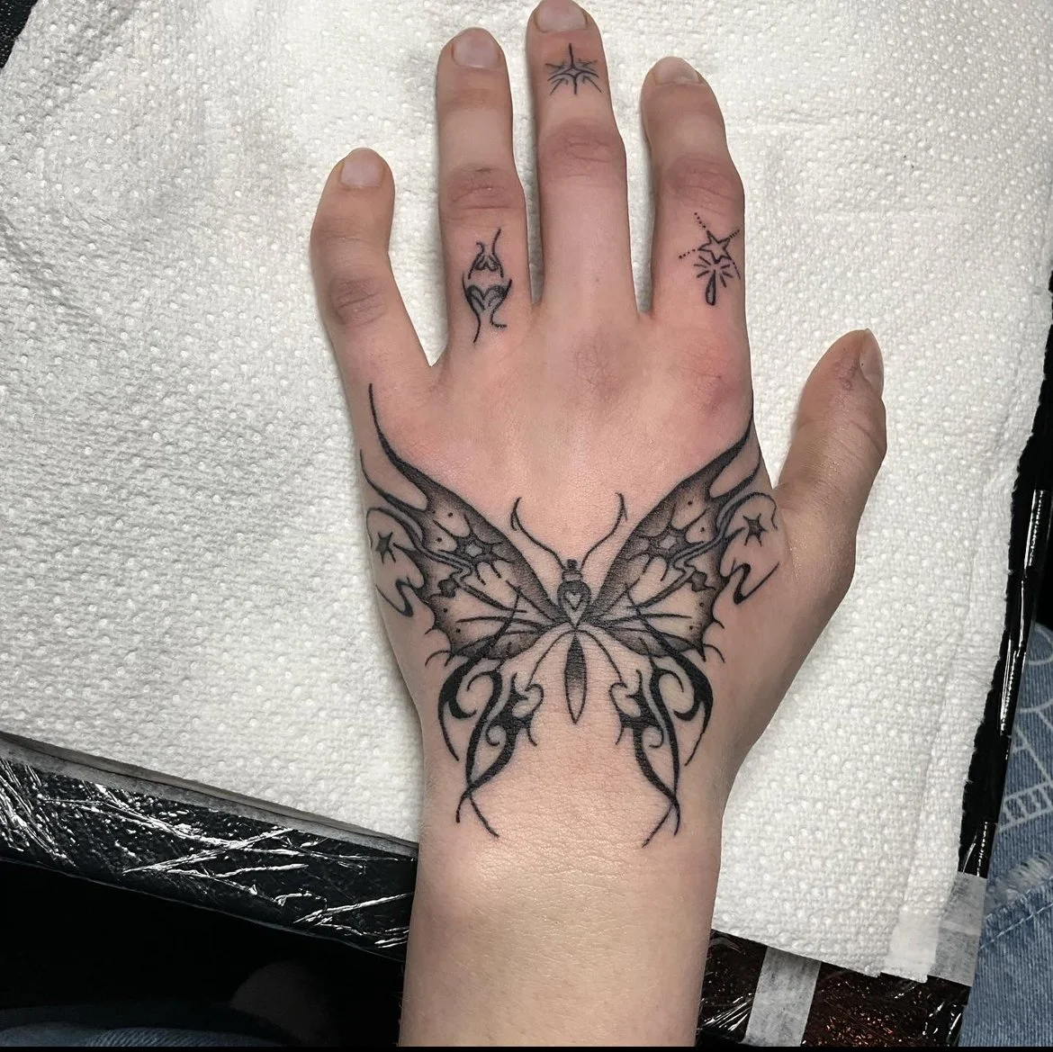 Tribal butterfly & finger adornments