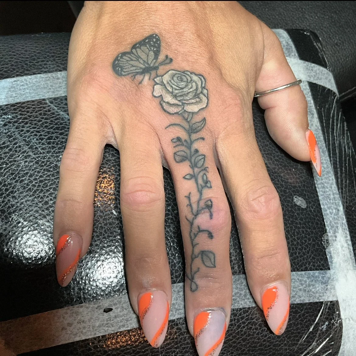 White Rose & Butterfly.