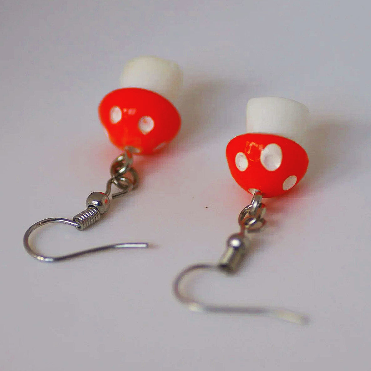 Orange Mushroom Earrings