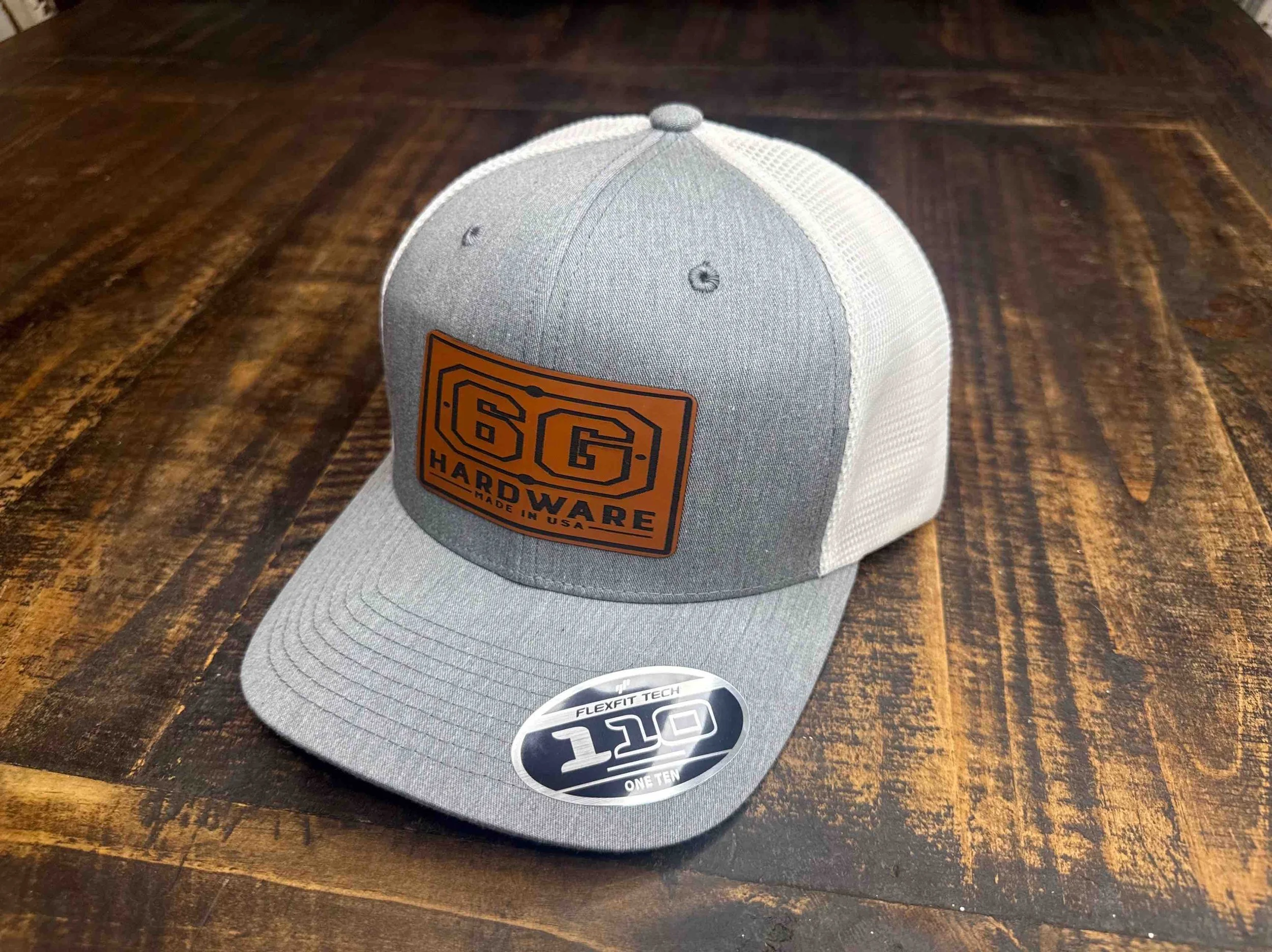 6G HARDWARE GRAY ON WHITE FLEXFIT 110 HAT