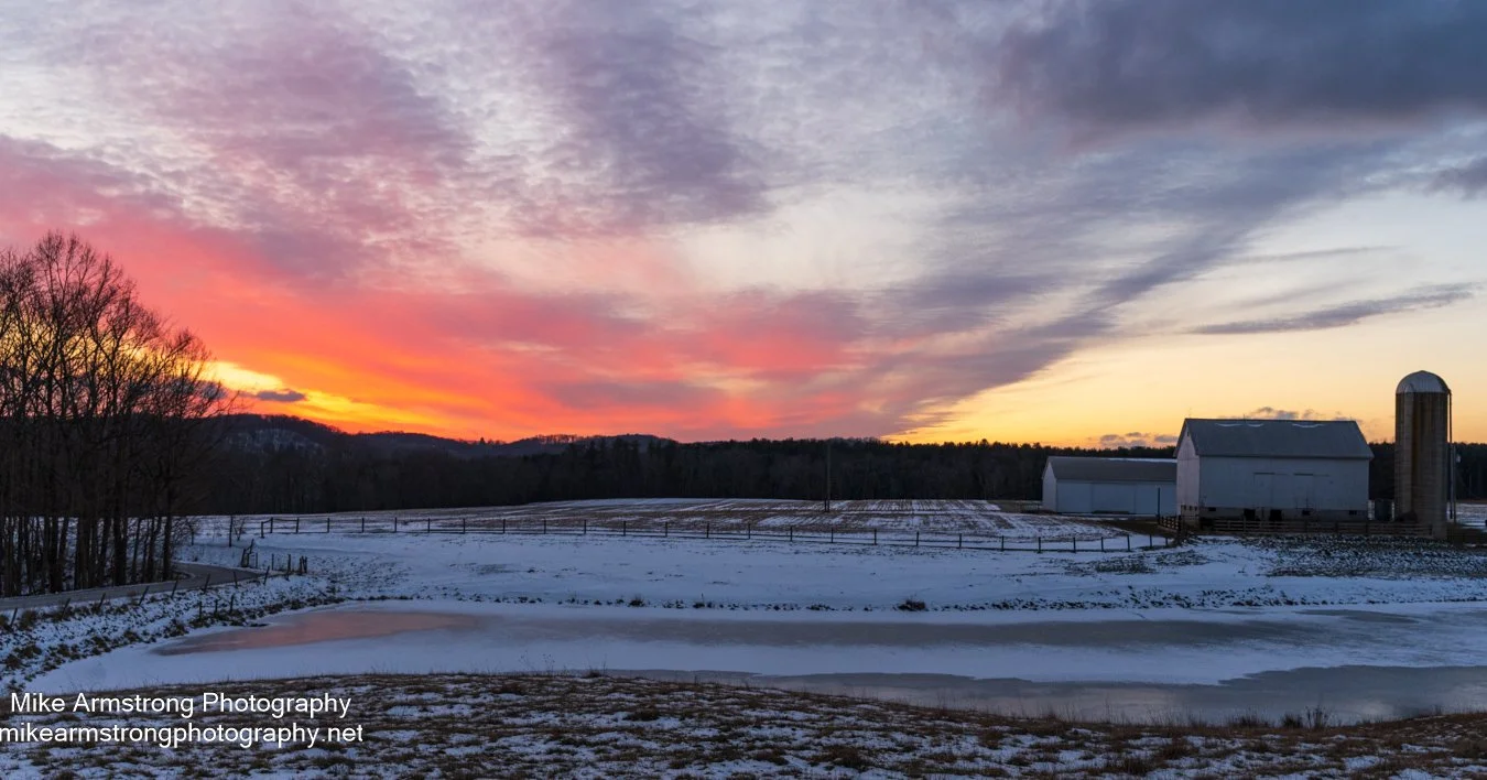 Sunset near a farm outside Beaver Creek Ohio. Wind chill at -10 when taking the photo!
Photo by Mike Armstrong