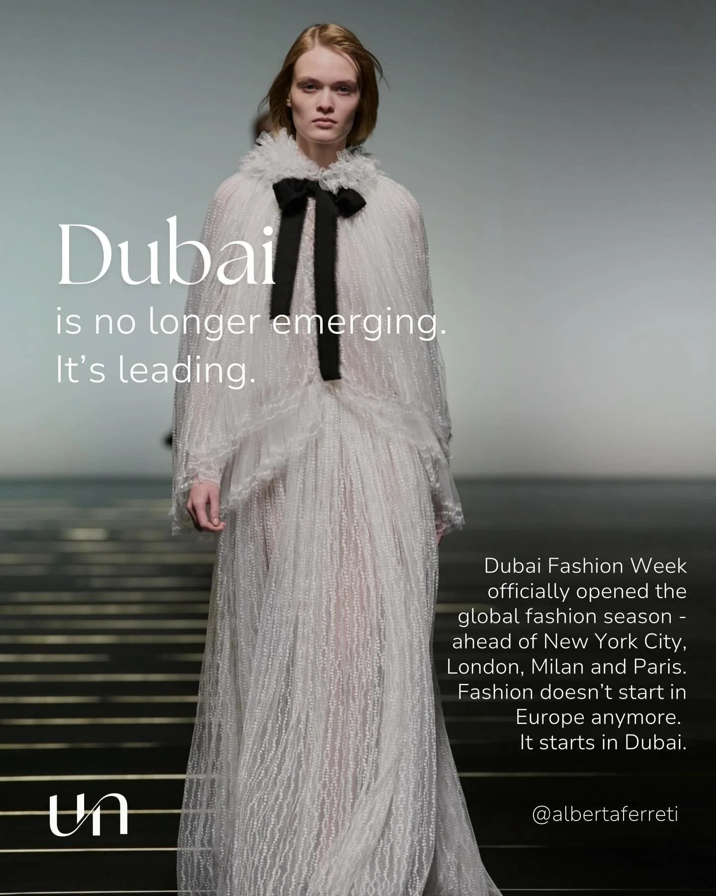 Dubai Fashion Week isn&rsquo;t emerging anymore.
It&rsquo;s setting the pace.

Storytelling over spectacle. Inclusivity over optics.

Dubai isn&rsquo;t participating in fashion. It&rsquo;s shaping it.

#UNYQ #UNYQThinking #DubaiFashionWeek #FashionSt