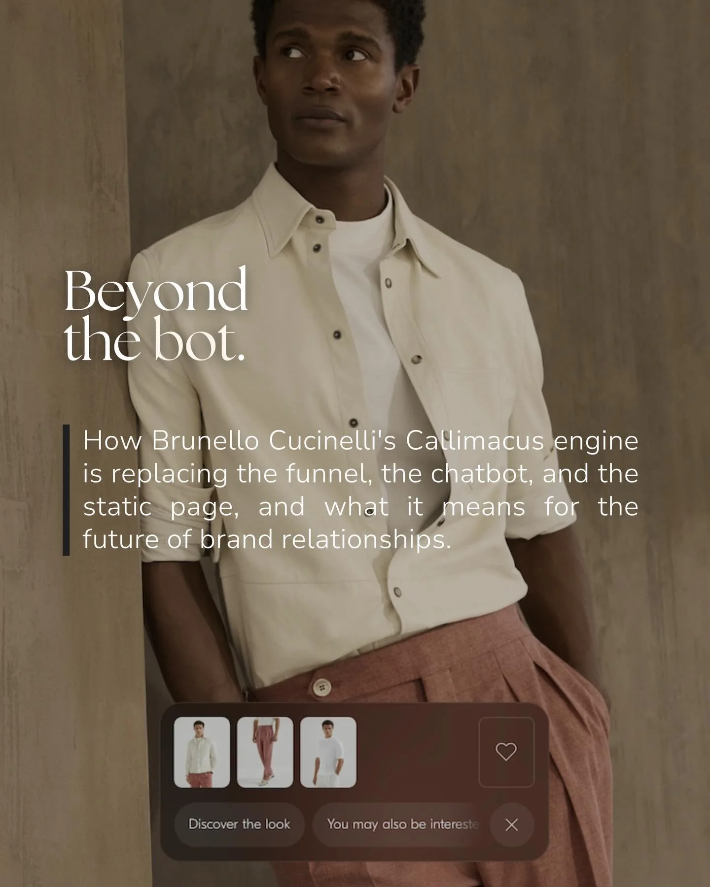 As AI becomes standard, differentiation is shifting.

Not in what technology can do, but in how brands choose to use it.

Brunello Cucinelli&rsquo;s approach reframes AI from a conversion tool into a storytelling layer, prioritizing meaning, intentio