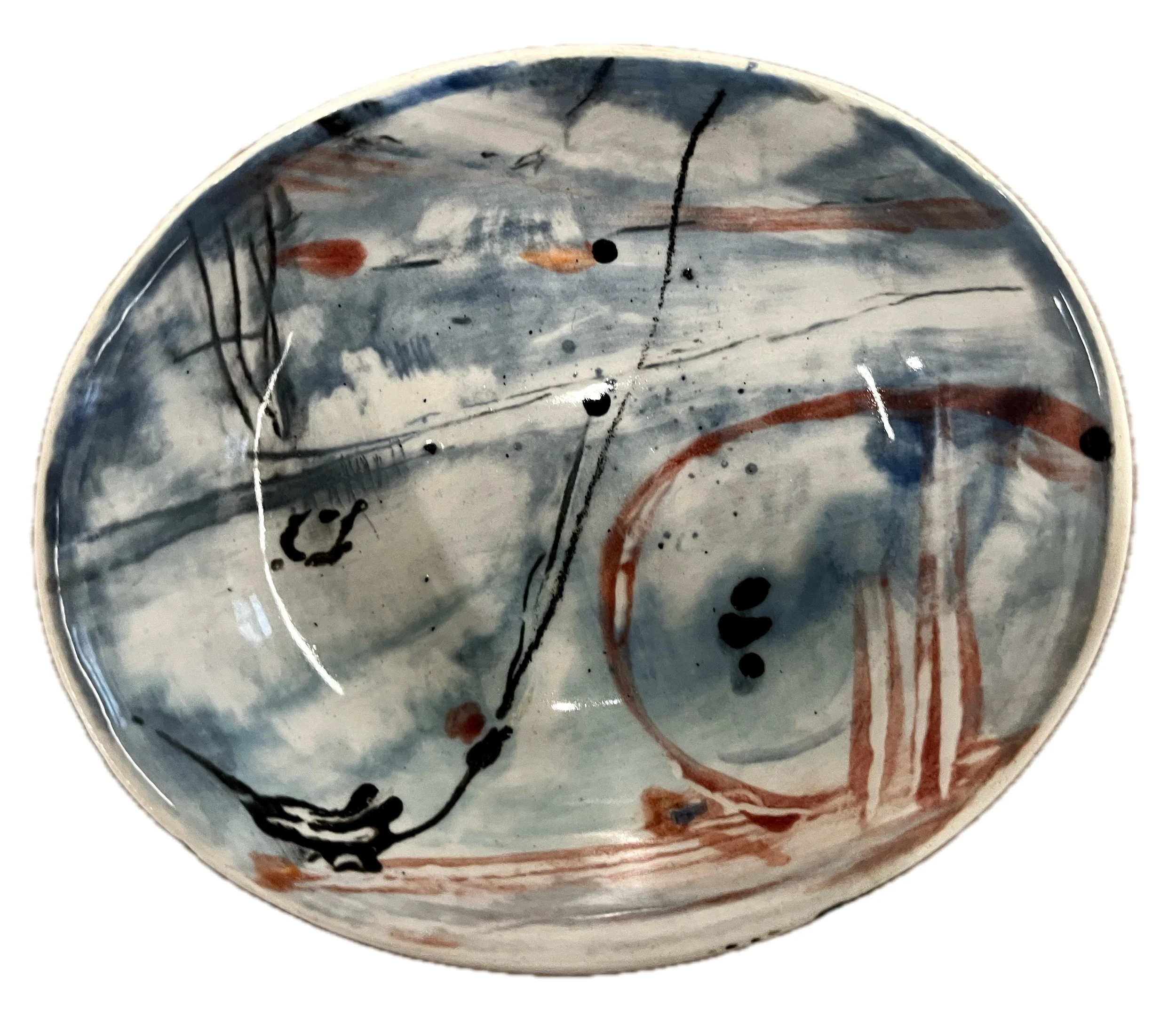 Kleine Gefäße abstrakt bemalt / verkauft