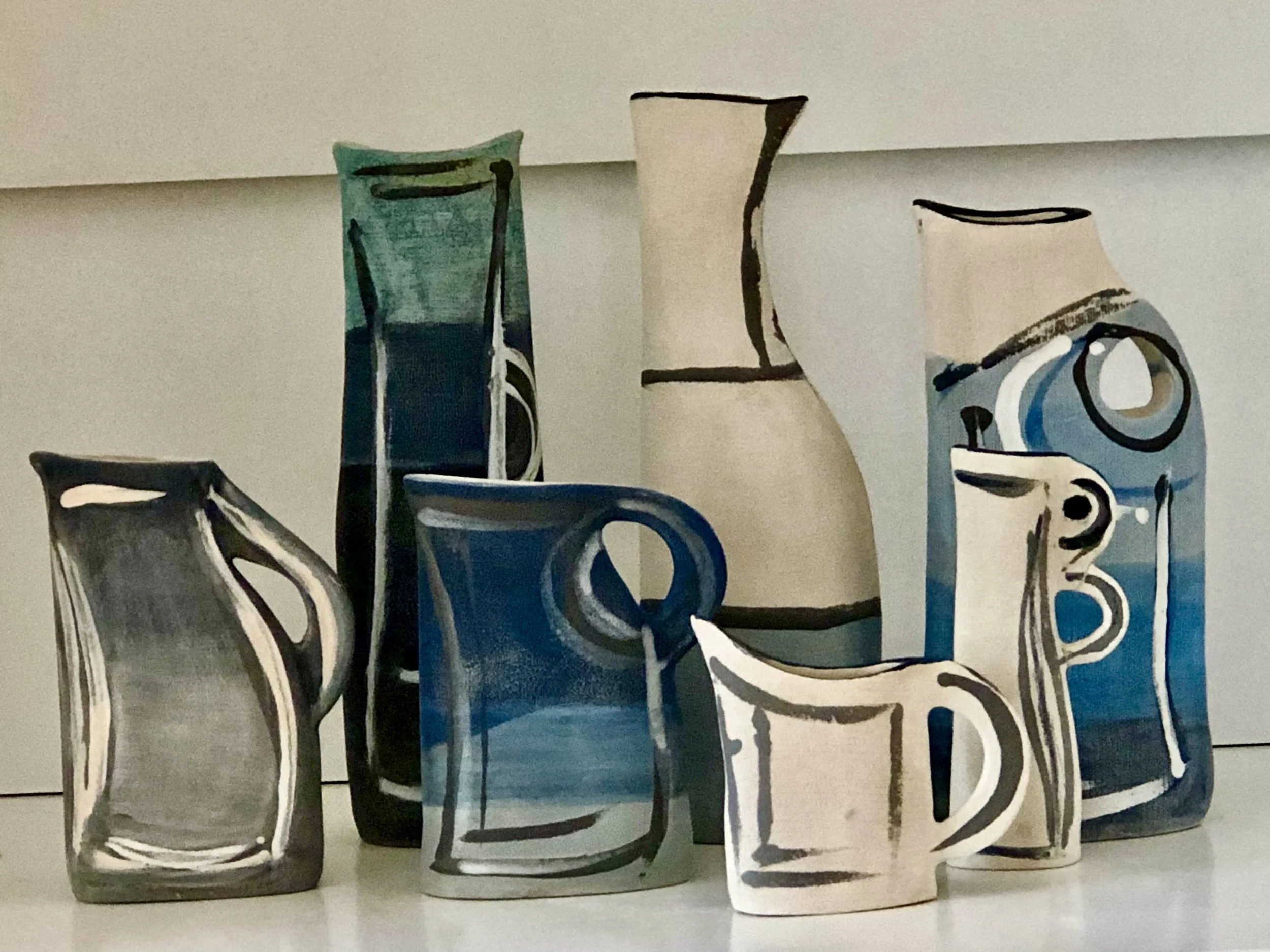 Schmale Gefäße/ Engoben und Glasuren