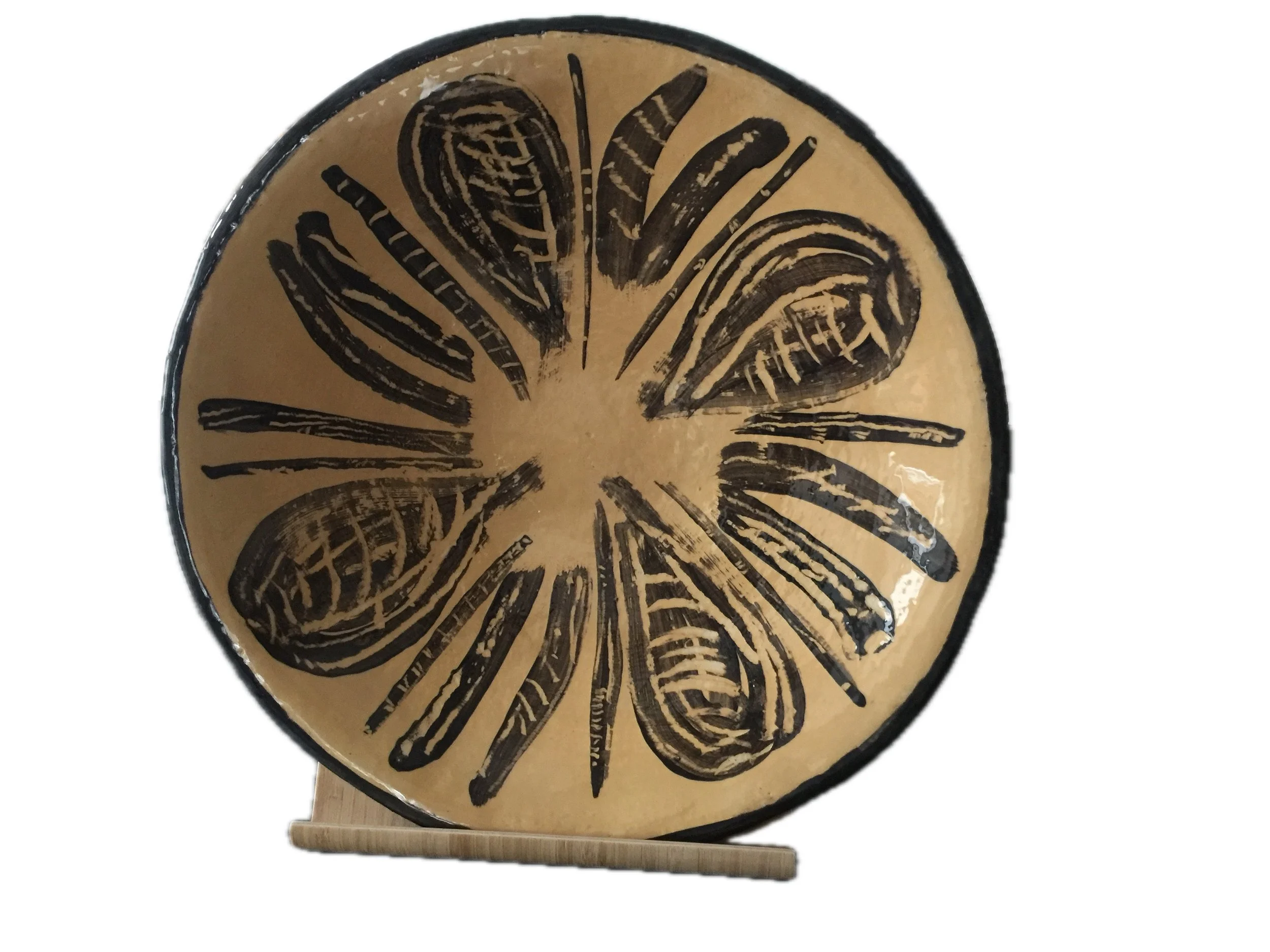 Schale gelb/schwarz  D  ca. 39 cm / verkauft