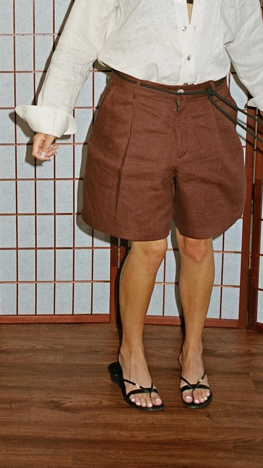 Pleated Shorts - Bordeaux