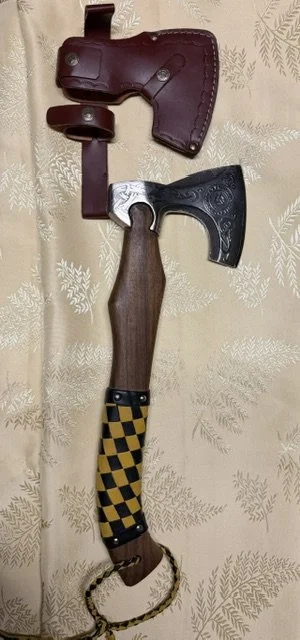One Handed Viking Axe- Chieftans Black and Yellow