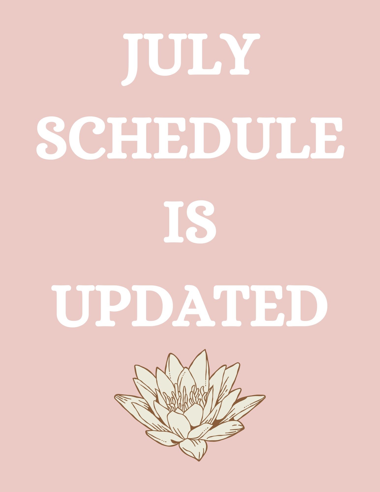 Howdy y'all, 

Our July schedule is fully updated :) 

We are offering earlier morning classes and later evening classes this month to account for the warmer weather. 

Please note most classes are not consistent weekly due to summer vacations, howev