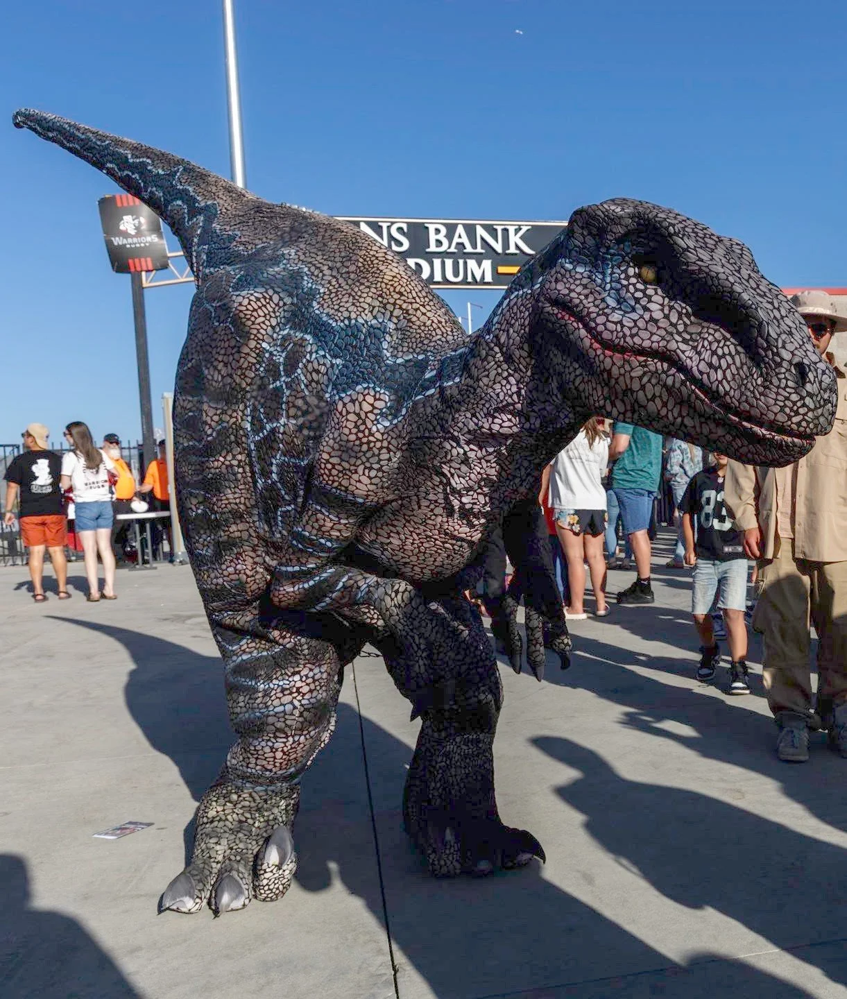 🦖 Local raptor spotted outside the stadium... asking for snacks and selfies. Security said, &ldquo;Do you have a ticket?&rdquo; She said, &ldquo;Do YOU have 65 million years of evolutionary trauma?&rdquo;
Just a friendly reminder: 📍 We&rsquo;re bas