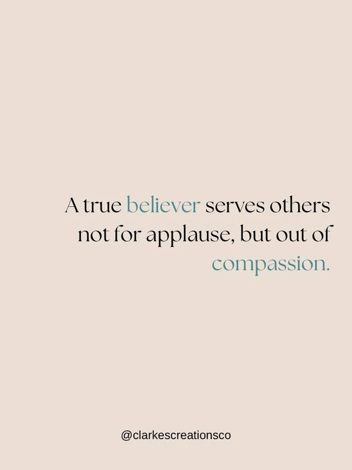 A true believer serves others not for applause, but out of compassion.

#servewithlove #christianliving #faithinaction #walkwithGod #humbleheart #loveinaction #spiritualgrowth #christianencouragement #kingdomliving #followJesus