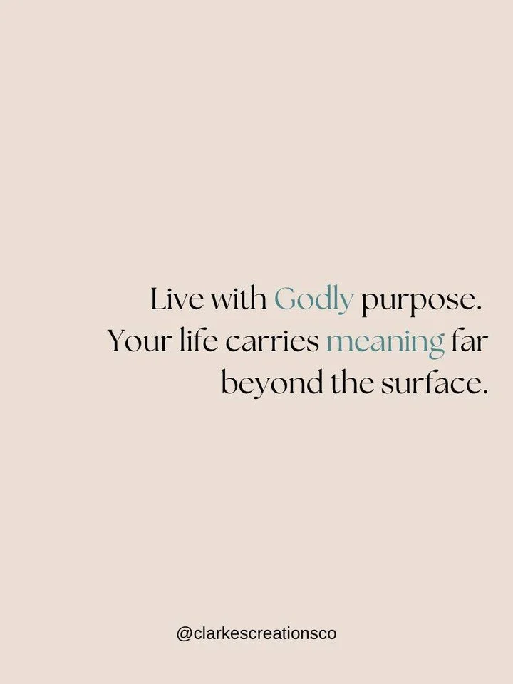 Live with Godly purpose.
Your life carries meaning far beyond the surface.

#godlypurpose #walkwithGod #christianliving #faithjourney #spiritualgrowth #dailydevotional #kingdomliving #christianencouragement #purposefilledlife #trustgod