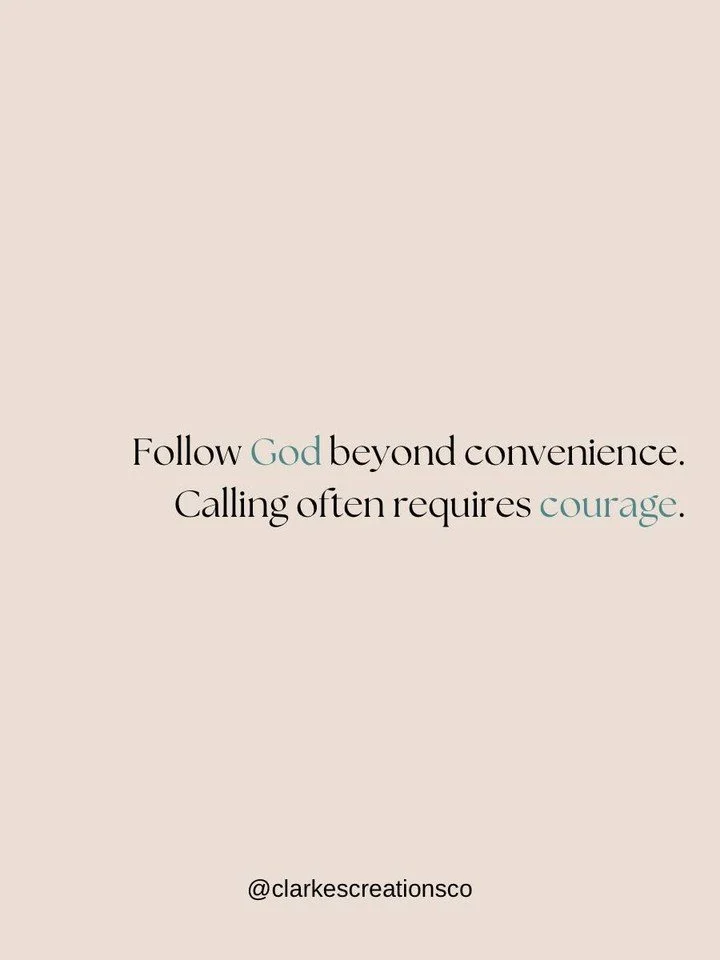 Follow God beyond convenience. 
Calling often requires courage. 

#calledbyGod #obediencetogod #christianliving #faithjourney #dailydevotional #spiritualgrowth #trustgod #kingdomliving #christianencouragement #walkbyfaith