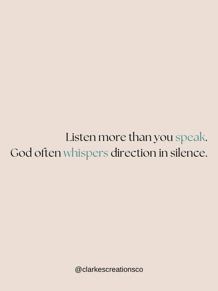 Listen more than you speak. 
God often whispers direction in silence. 

#heargodsvoice #spiritualwisdom #christianliving #faithjourney #dailydevotional #spiritualgrowth #trustgod #kingdommindset #christianencouragement #walkwithGod
