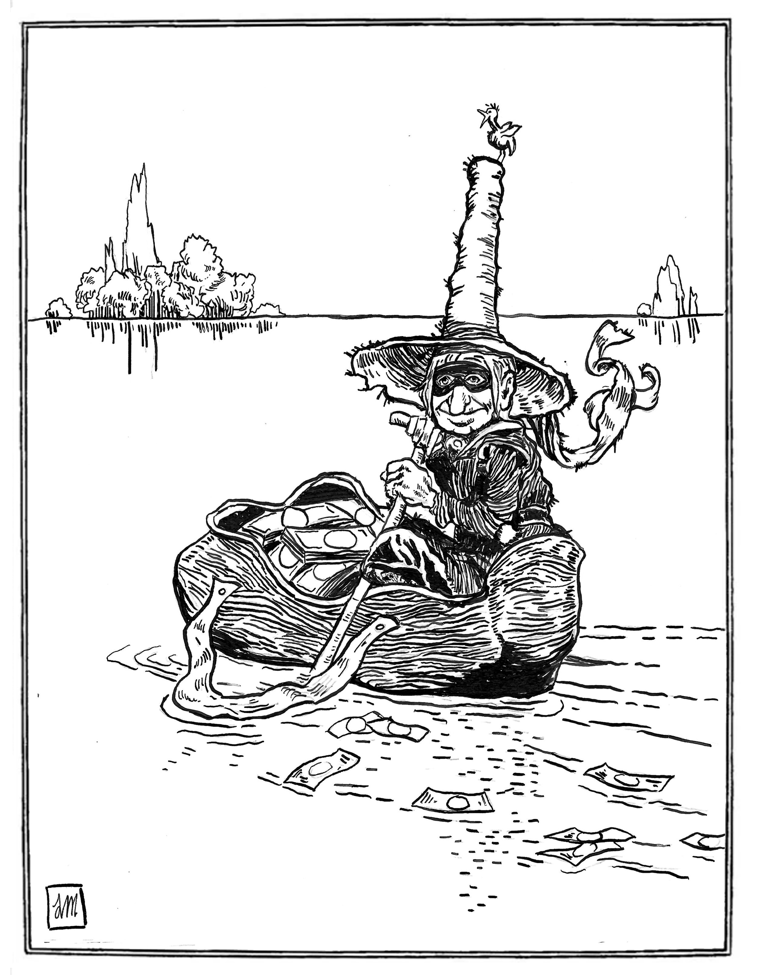 William Heath Robinson, The Adventures of Uncle Lubin (1902), Master Copy, Black Ink on Bristol Paper. 