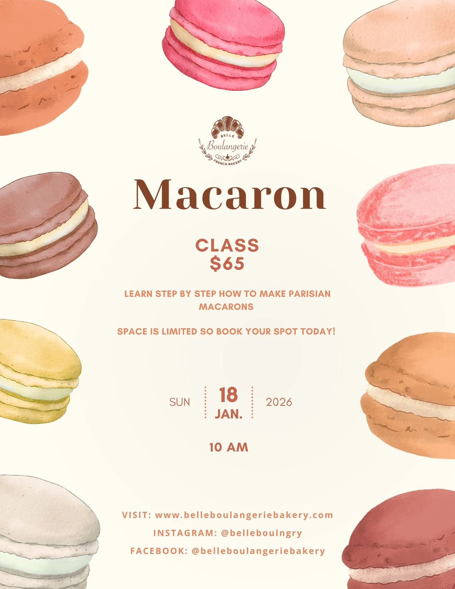 Macaron class - February 22,  10 am