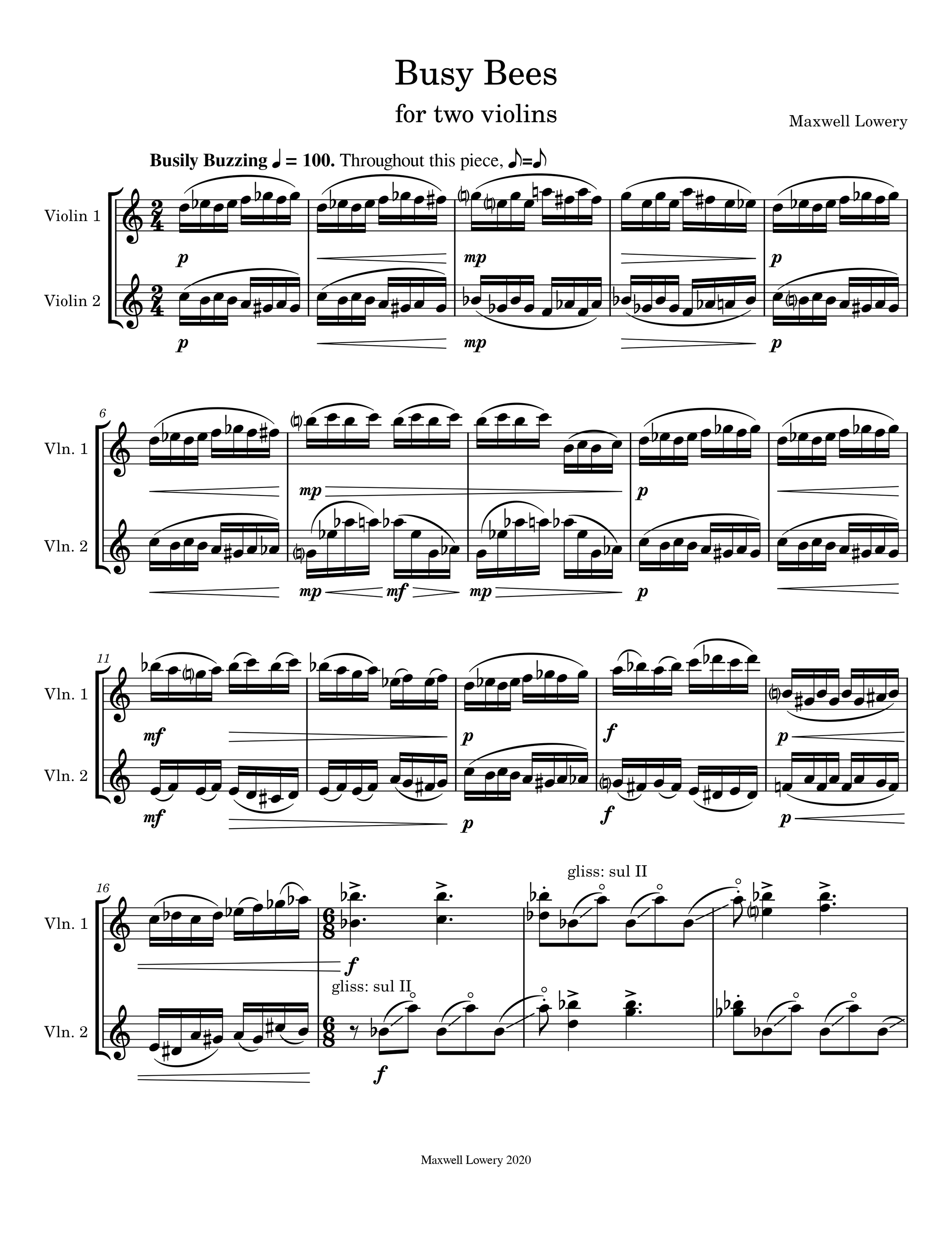 Busy Bees (for two violins)