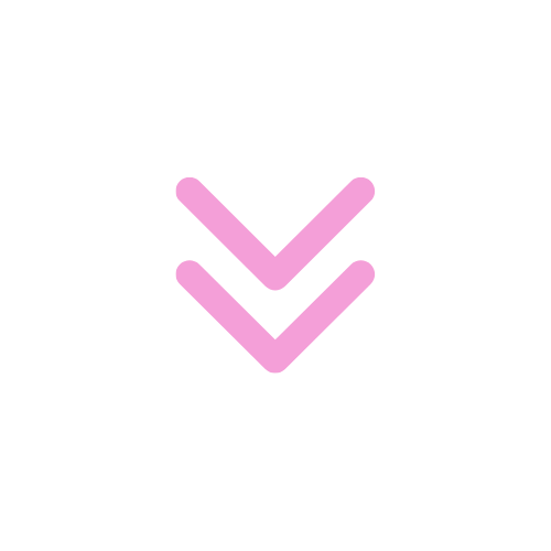 Pink downward pointing arrows in a circle on a black background