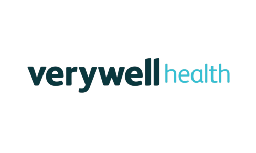Verywell Health logo with dark blue and light blue text on a white background.