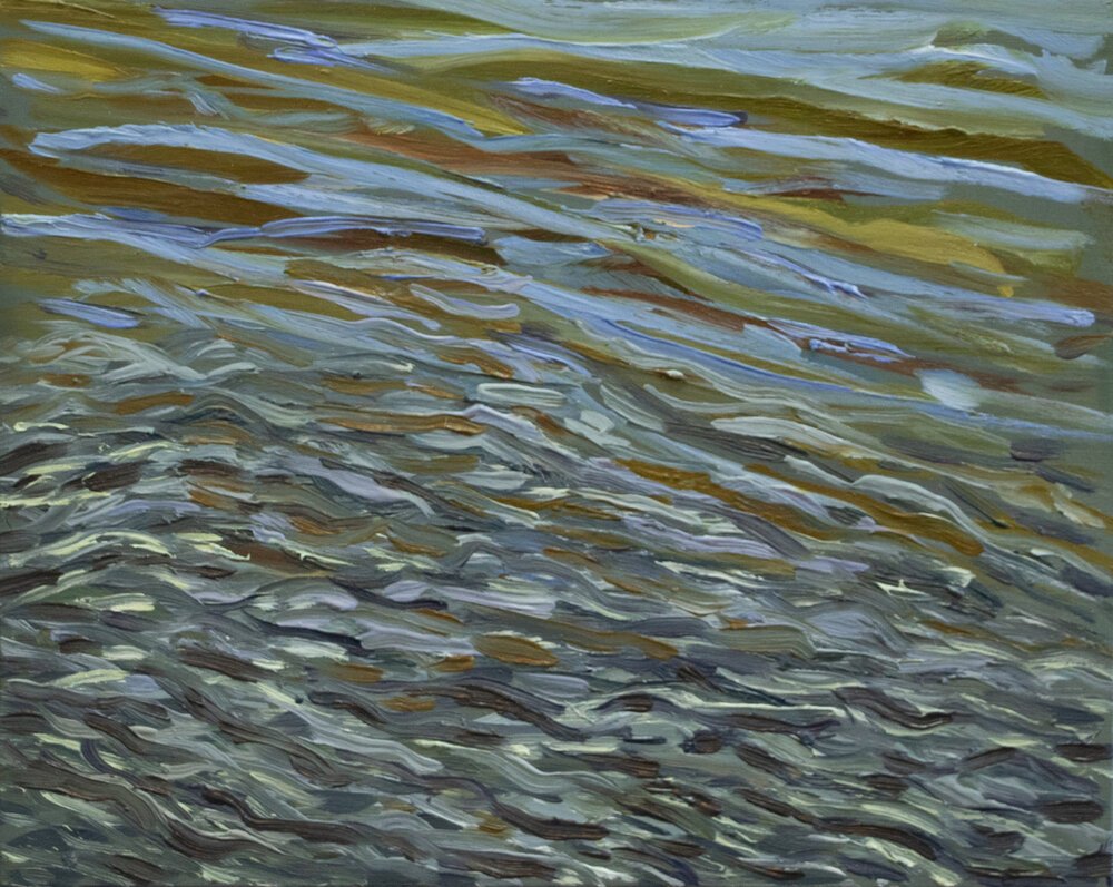 The 6th of July 2017, Last Light, SE end of St. Patricks Island Bridge, oil on panel, 8" x 10"