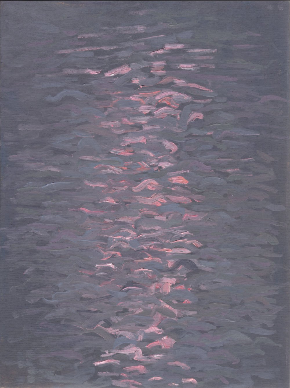 The 26th of August 2015 (fires from northern states and BC), 12 st. bridge, First Light, oil on birch panel, 12 x 9 x 1 inches